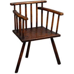 Antique Good George III Welsh Primitive Comb-Back Chair
