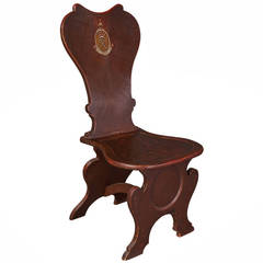 Estate-Made Oak Spoon-Back Hall Chair for the Earls of Kintore