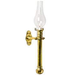 Antique Gimballed Brass Candlestick Lamp