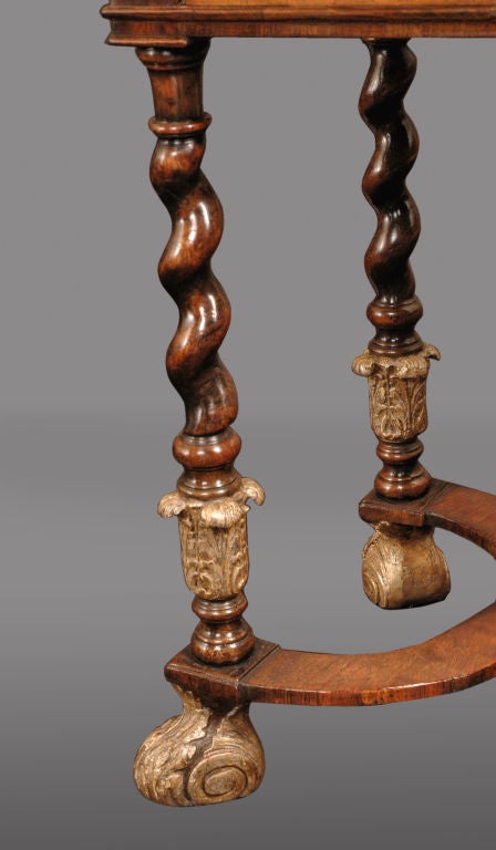 English Charles II Lacewood Oyster Veneer, Walnut and Fruitwood Cabinet