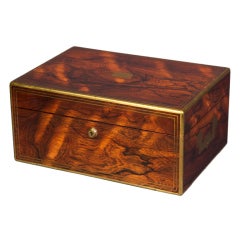A Fine William IV Brassbound Rosewood Traveling Toilet Box by D.