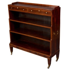 A Fine Regency Rosewood and Inlay Waterfall Bookcase