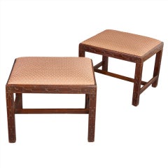 Fine Pair of Mahogany George III Stools 2