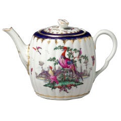 A fine first period Dr. Wall Worcester Teapot and cover