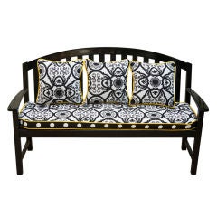 Outdoor/Indoor Black Teak Settee