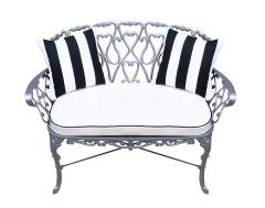 Silver Aluminum Loveseat and Two Chairs