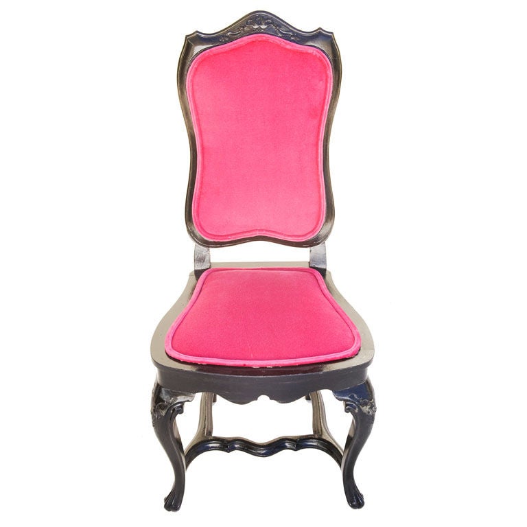 French Boudoir Chair with Pink Upholstery For Sale