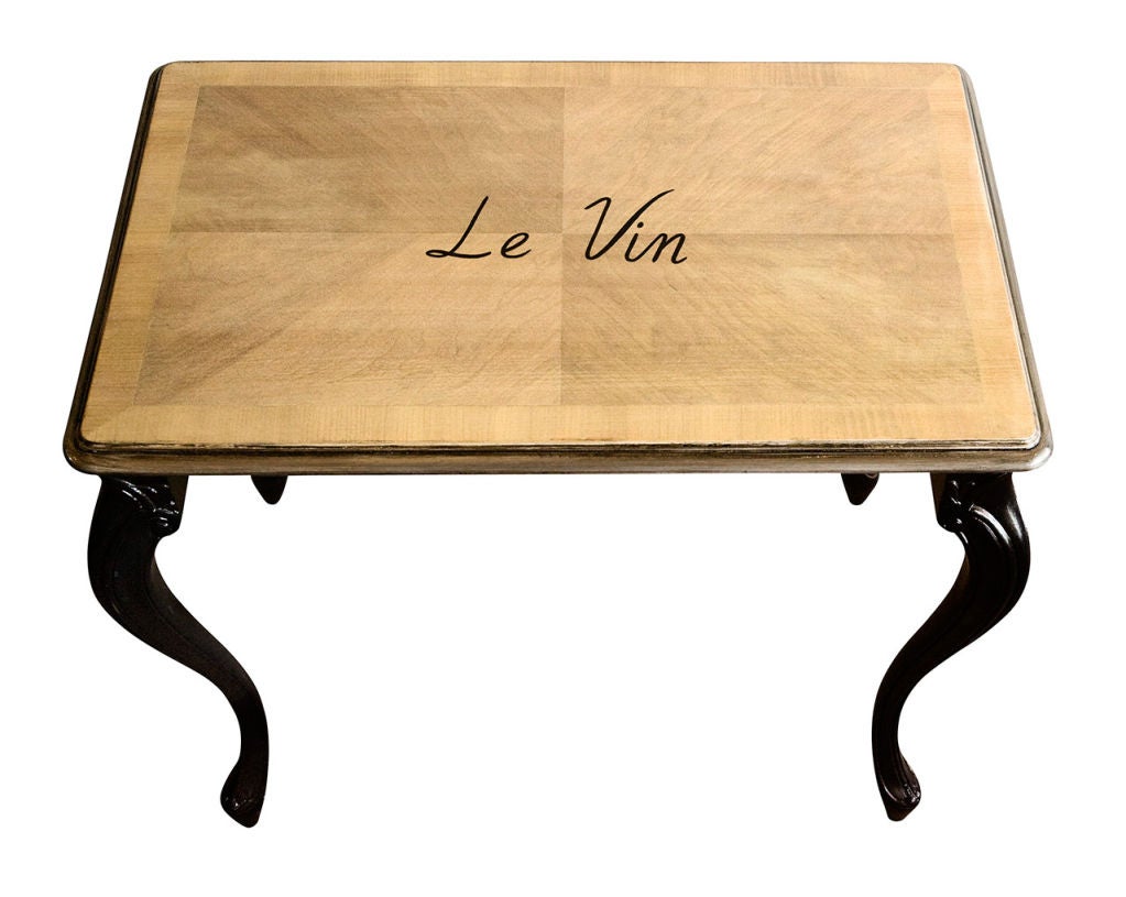 Beautiful Nesting Table Set with French Calligraphy