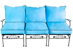 Turquoise Outdoor/Indoor Settee & Chair Set