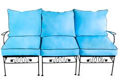 Vintage Turquoise Outdoor/Indoor Settee & Chair Set