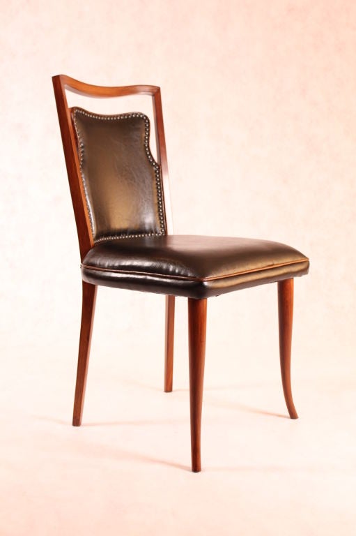 Set Of Six 1960s Leather Dining Chairs