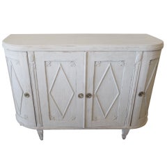 Swedish Antique Curved Painted Sideboard 19th Century