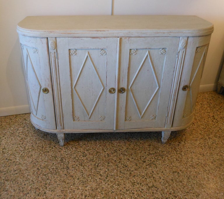 Swedish Antique Curved Painted Sideboard 19th Century at 1stDibs