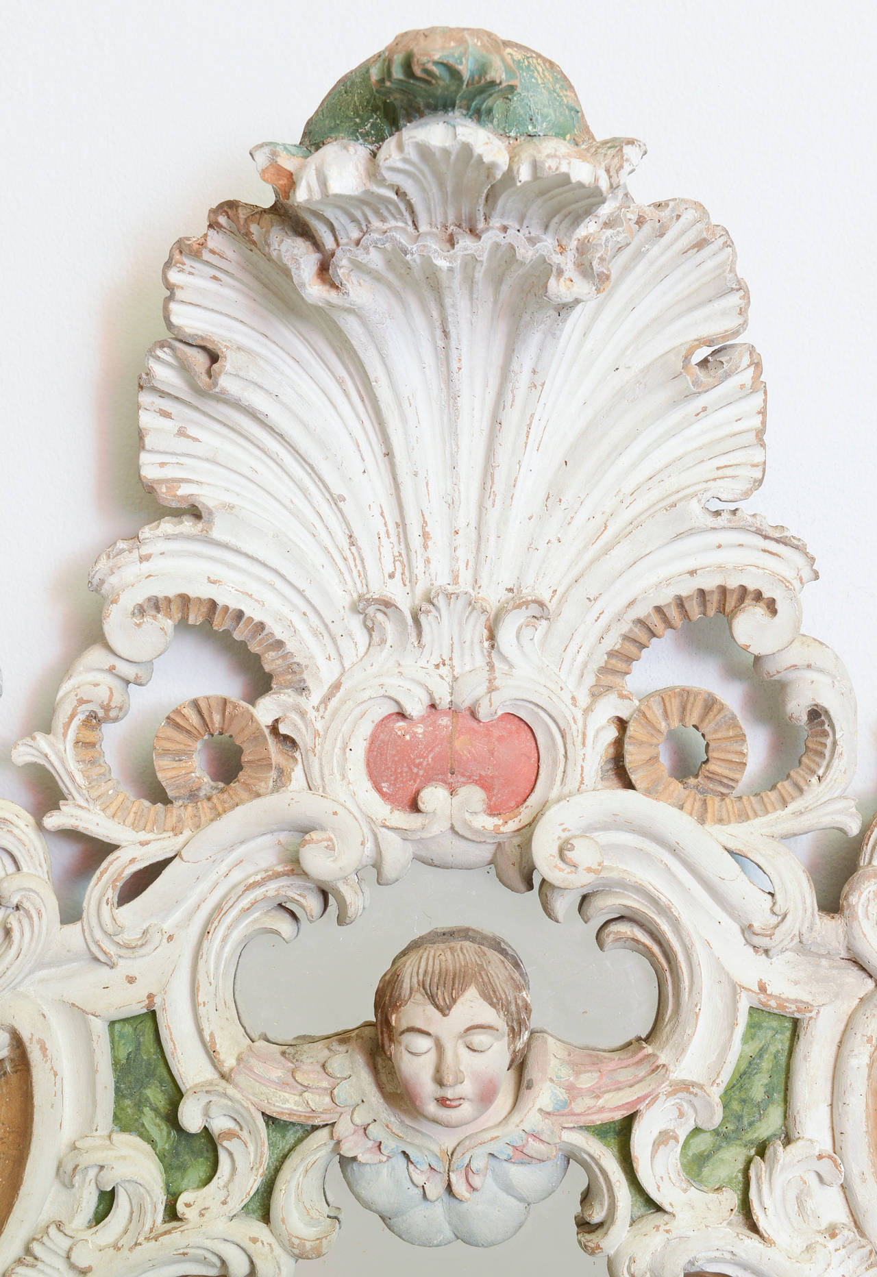 Rococo 19th Century Antique Carved Venetian Mirror