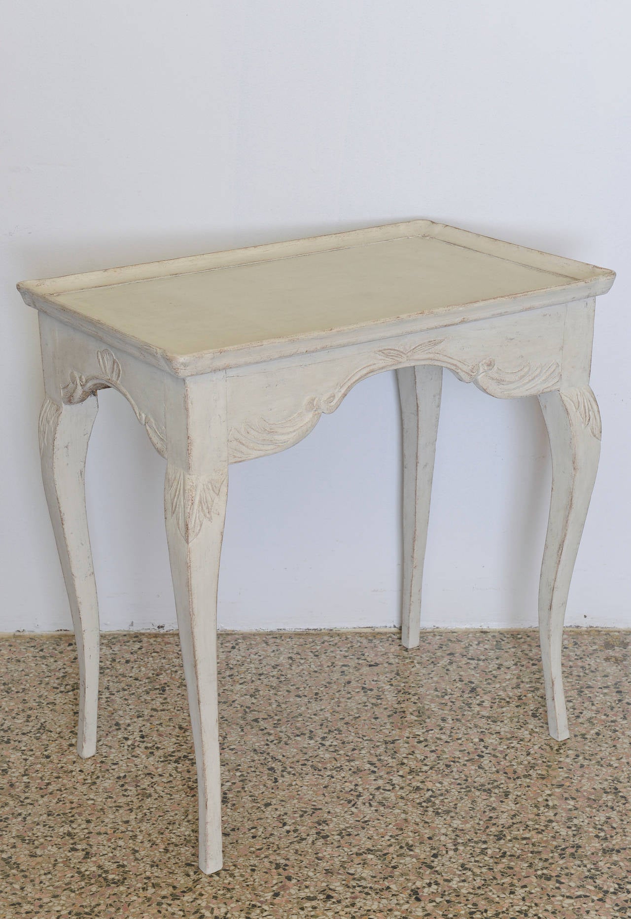 Painted Late 18th Century Antique Swedish Gustavian Baroque Table For Sale