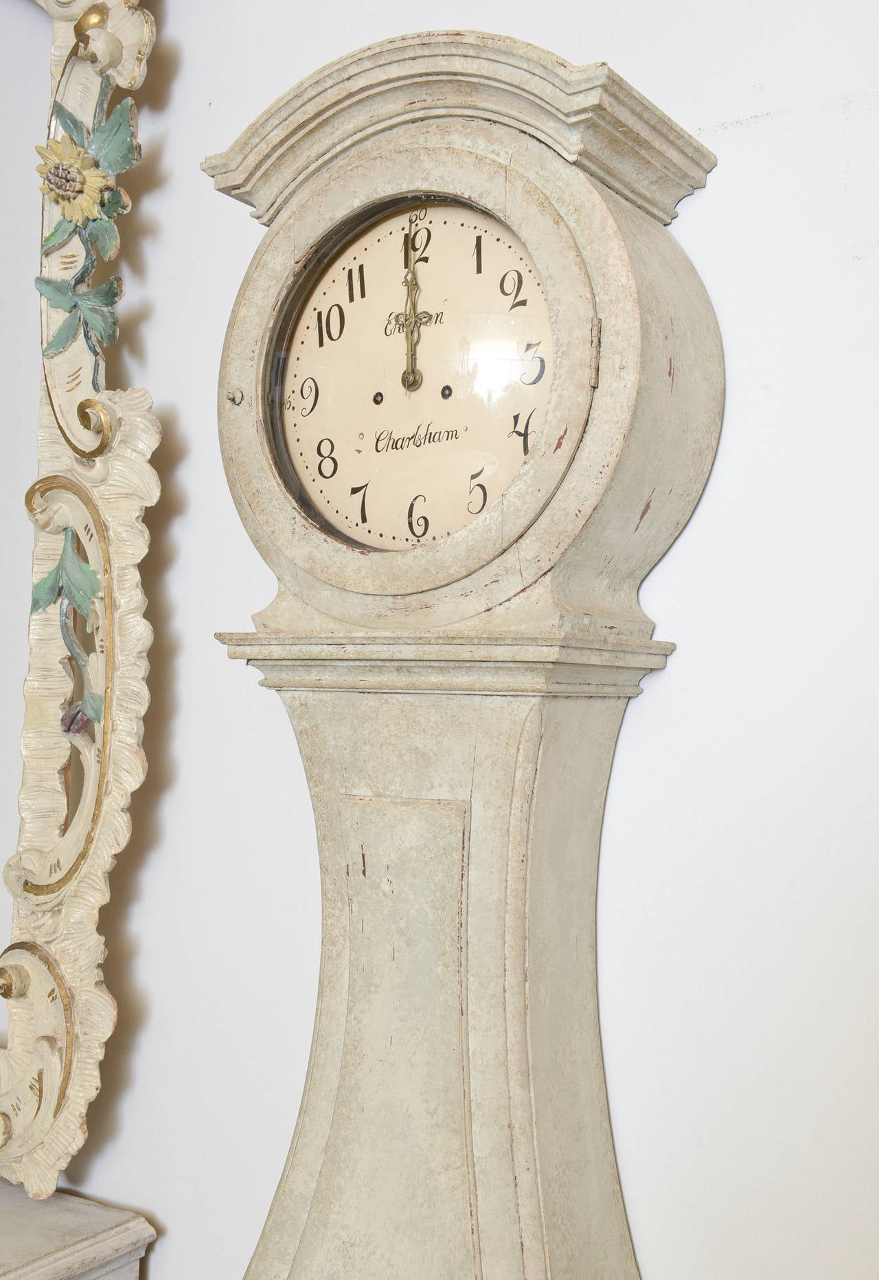 Signed Unusual 19th Century Antique Swedish Long Case Clock 4