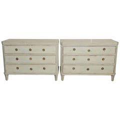 Pair of Swedish Antique Chests of Drawers, 19th Century