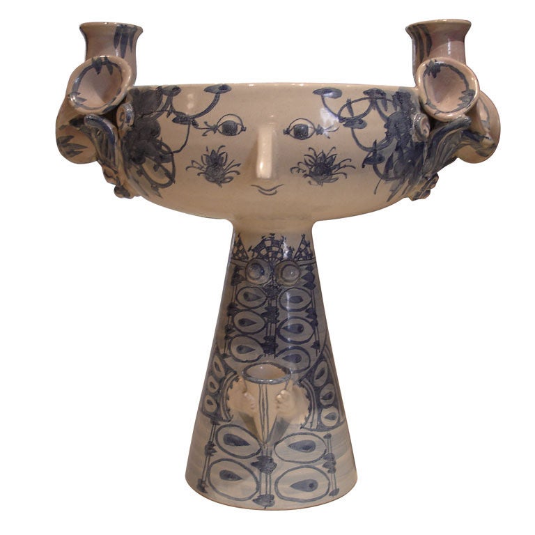 Bjørn Wiinblad Face Vase 20th Century For Sale at 1stDibs