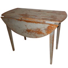 Swedish Antique Drop-Leaf Table in Original Paint. 18th Century