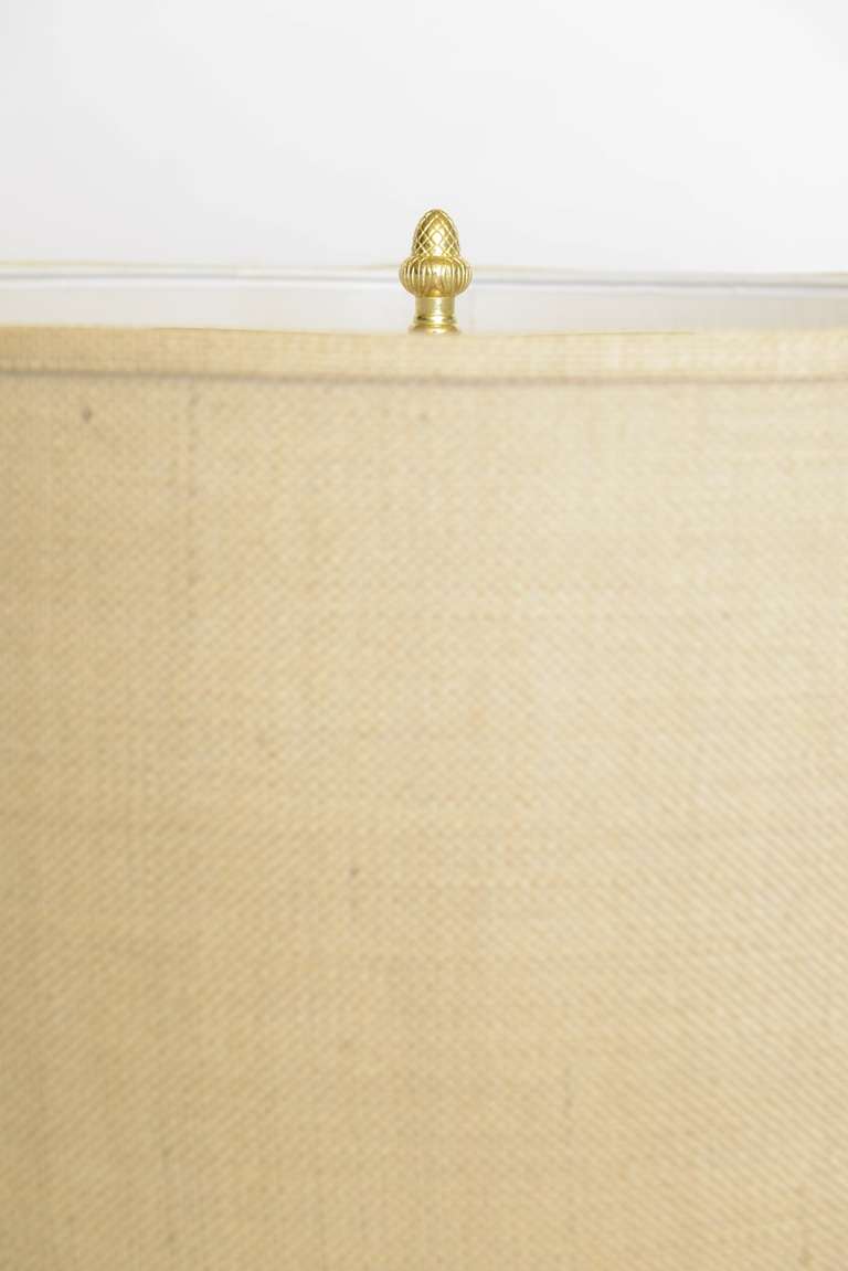 A Pair of American Ceramic White Pineapple Lamps For Sale at 1stDibs