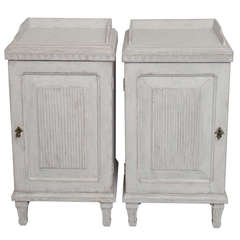 19th Century Antique Swedish Gustavian Pair of Nightstands
