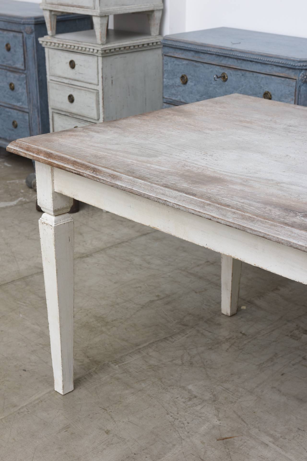 Painted Late 19th Century Antique Swedish Dining Farm Table