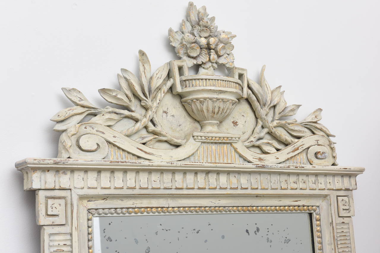 Antique Painted Gustavian Style Mirror 1