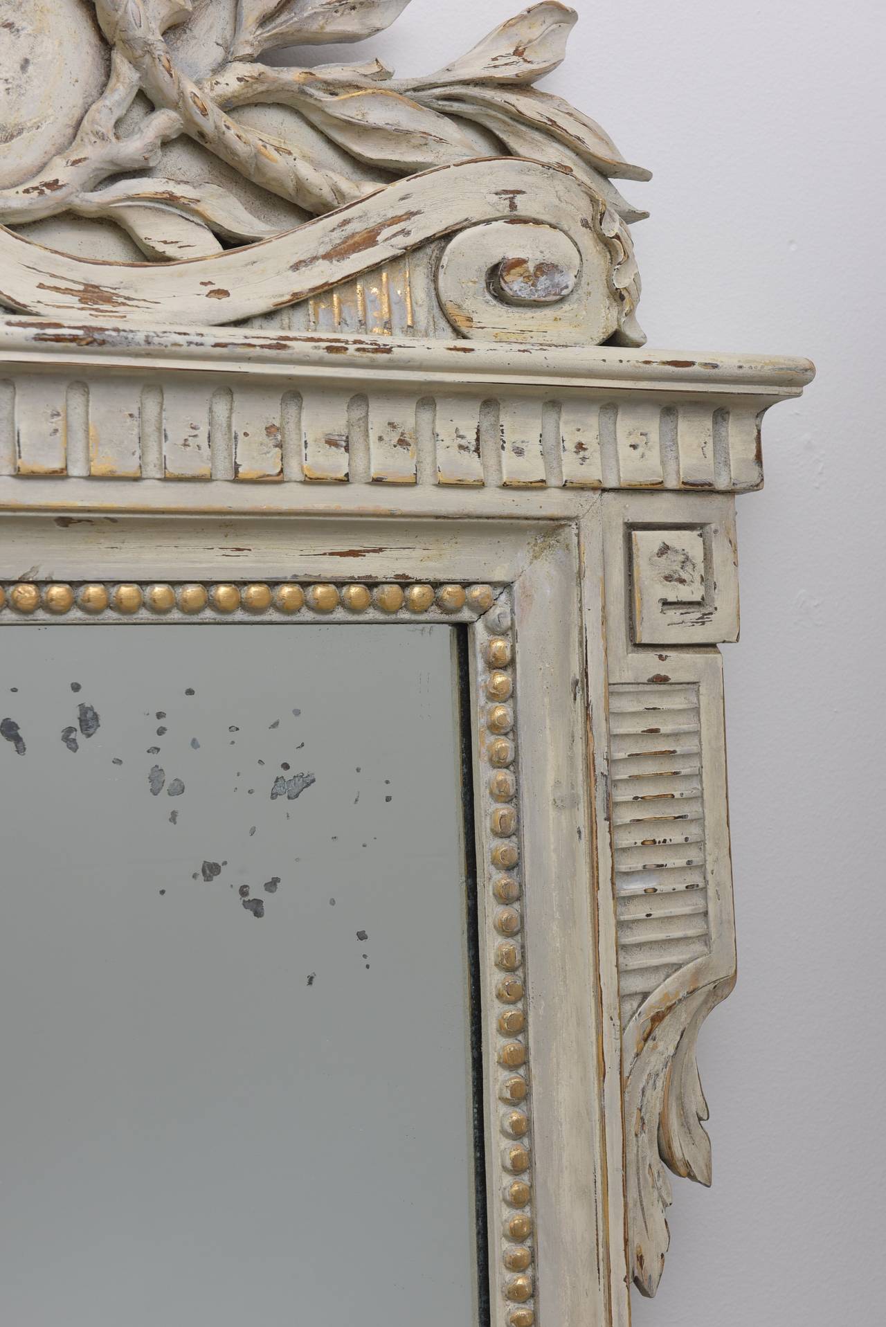 Antique Painted Gustavian Style Mirror at 1stDibs