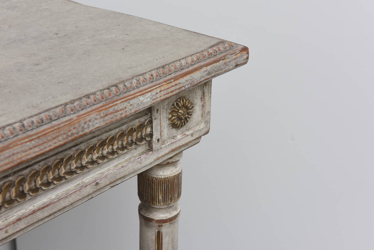 Painted Antique Swedish Console Table, Mid-19th Century In Good Condition In West Palm Beach, FL