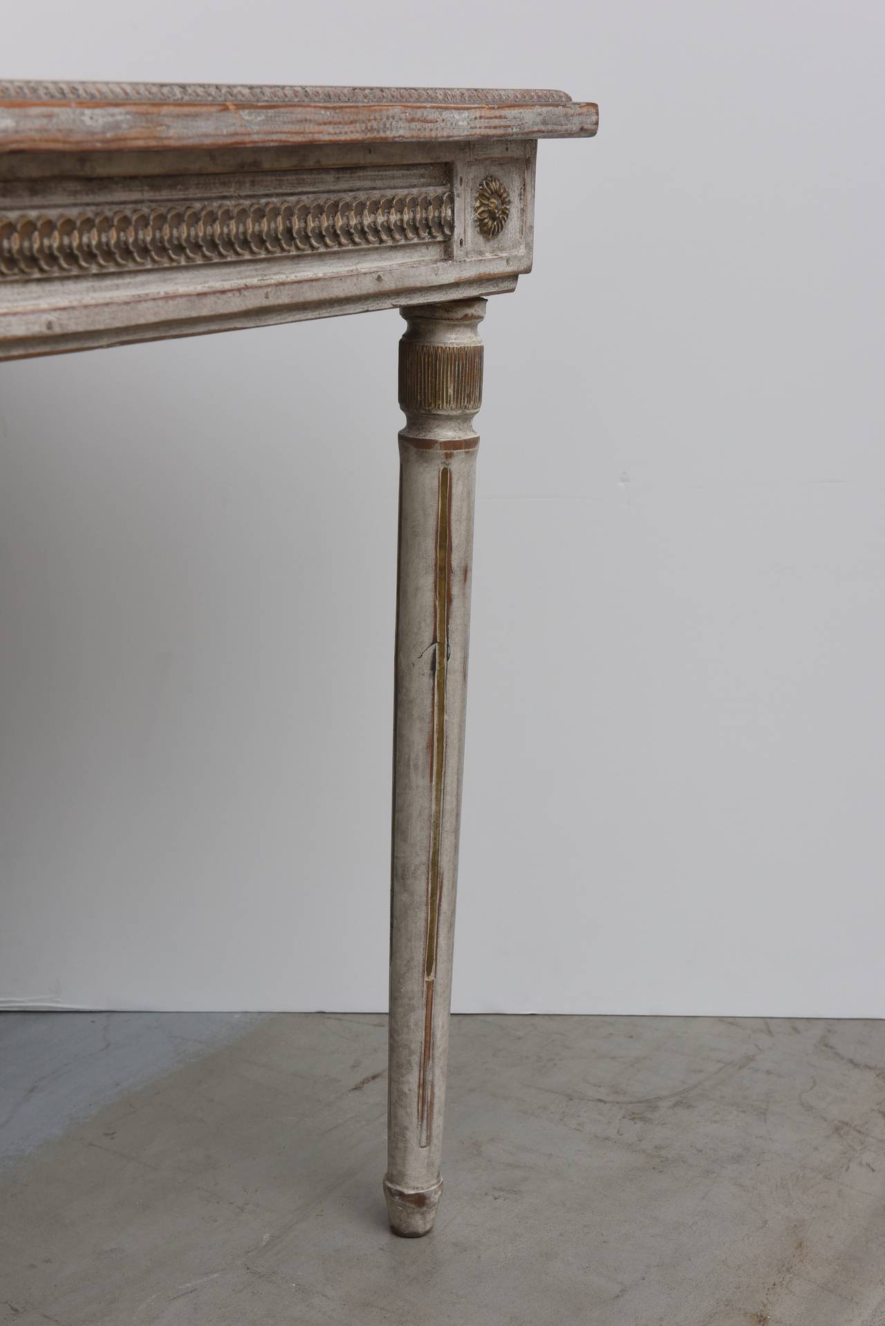Painted Antique Swedish Console Table, Mid-19th Century 2