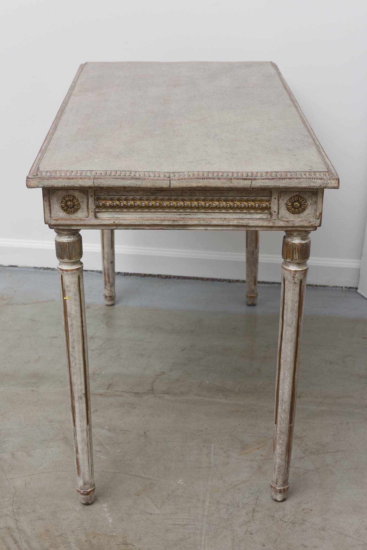 Painted Antique Swedish Console Table, Mid-19th Century 3