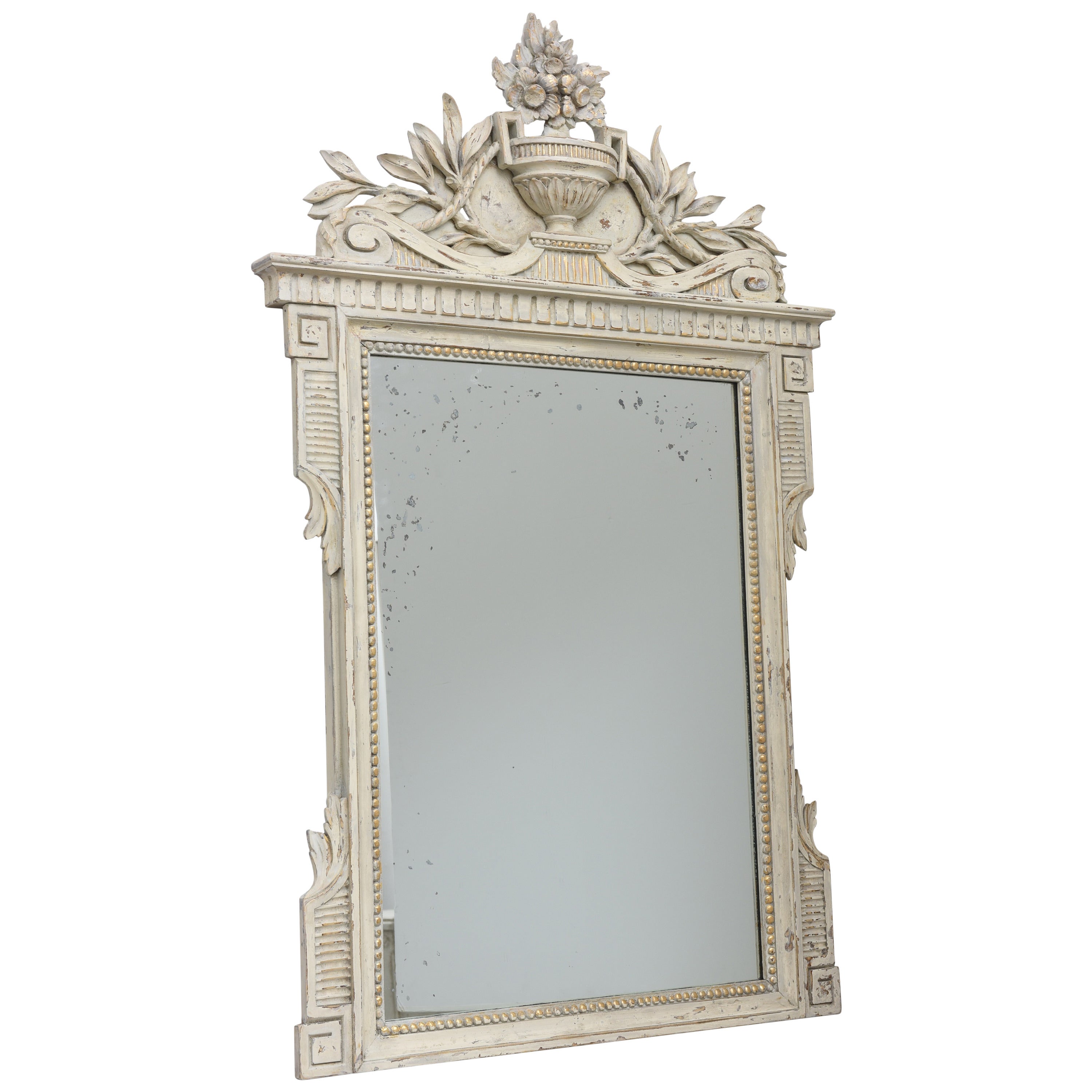 Antique Painted Gustavian Style Mirror