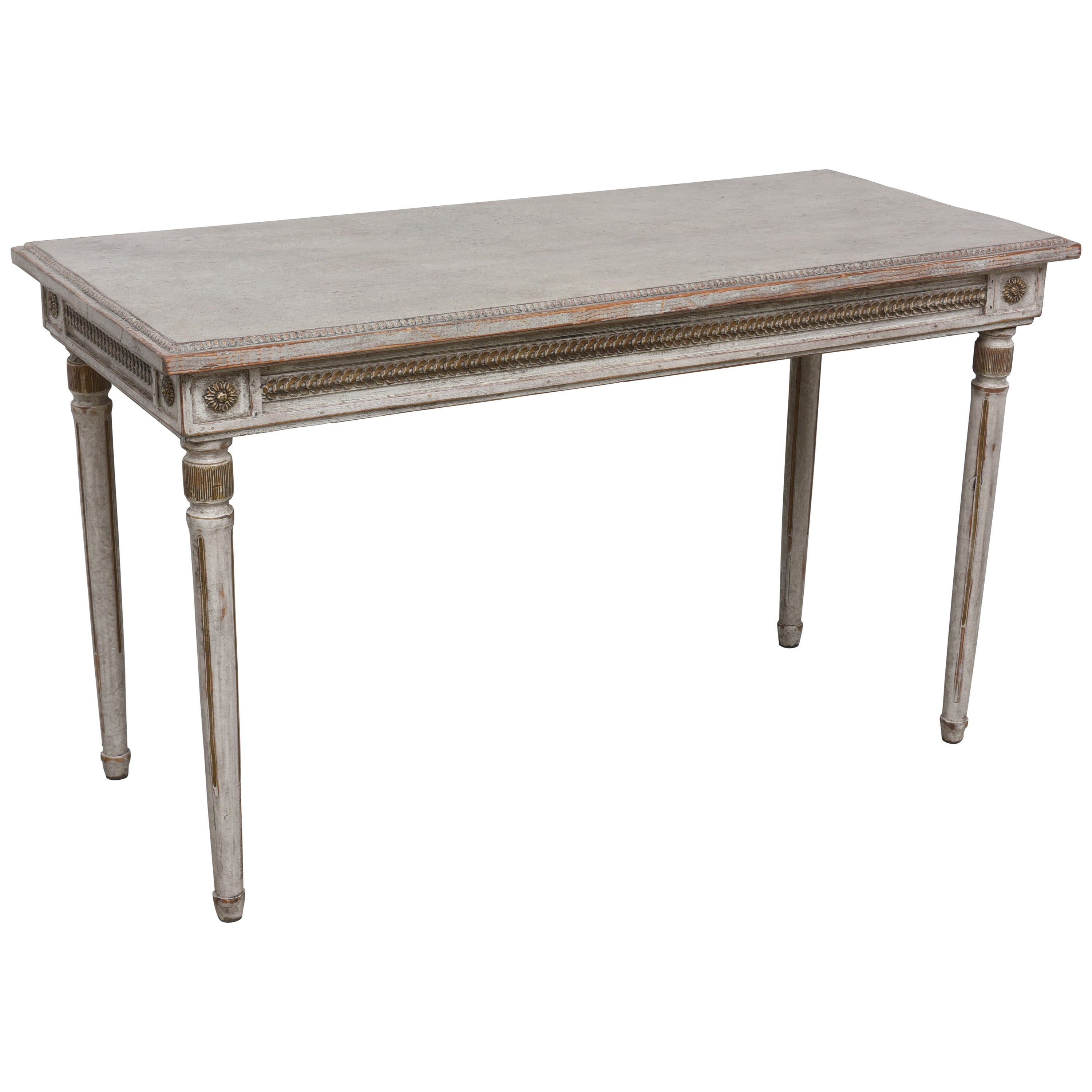 Painted Antique Swedish Console Table, Mid-19th Century