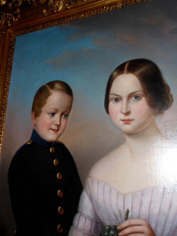 Austrian Portrait of Three Children For Sale 1