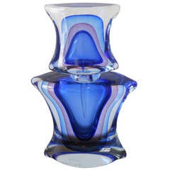 Murano Glass Signed Large Sculpture Perfume Bottle 1970's