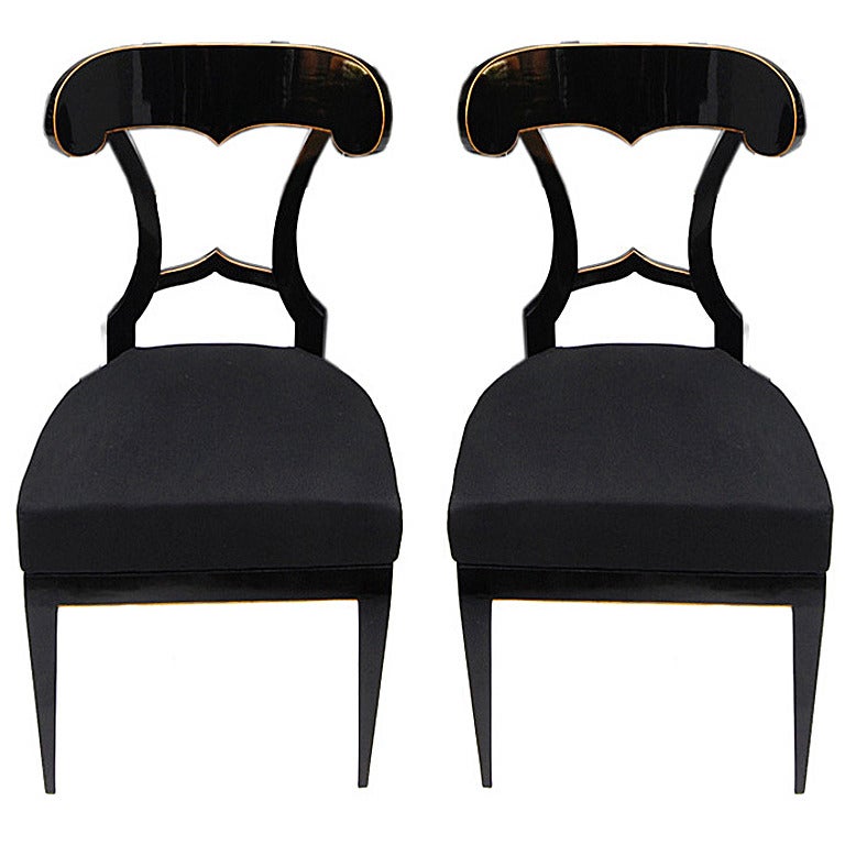Pair of Biedermeier Chairs For Sale