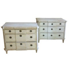 Two Matching Swedish Scandinavian Painted Chests