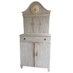 Very Rare Antique Swedish Clock Cabinet