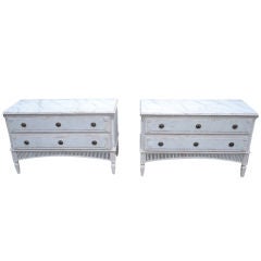 Scandinavian  Swedish Gustavian Painted Pair of Chests