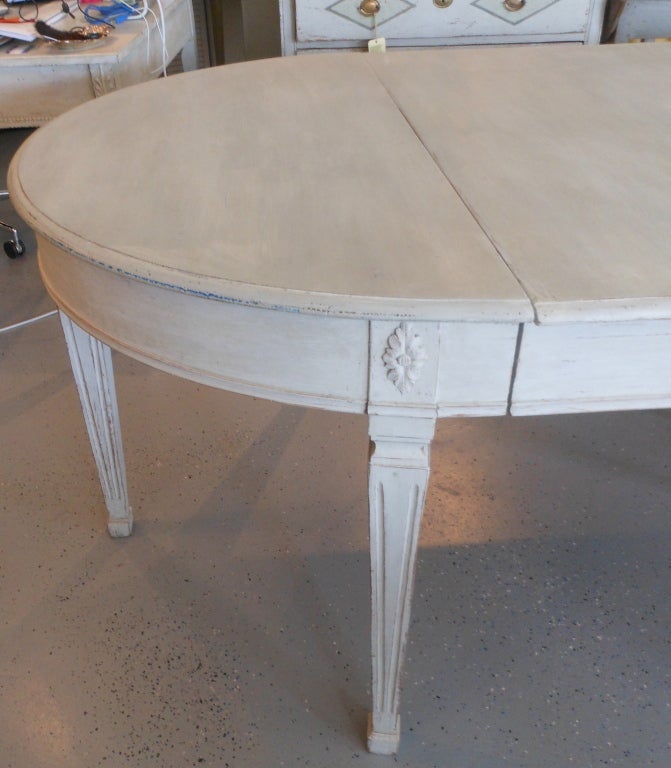 Gustavian 19th Century Antique Swedish Painted Dining Table