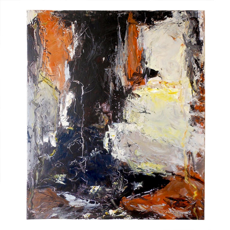 Danish Abstract Expressionist Oil Painting by John Hansen For Sale