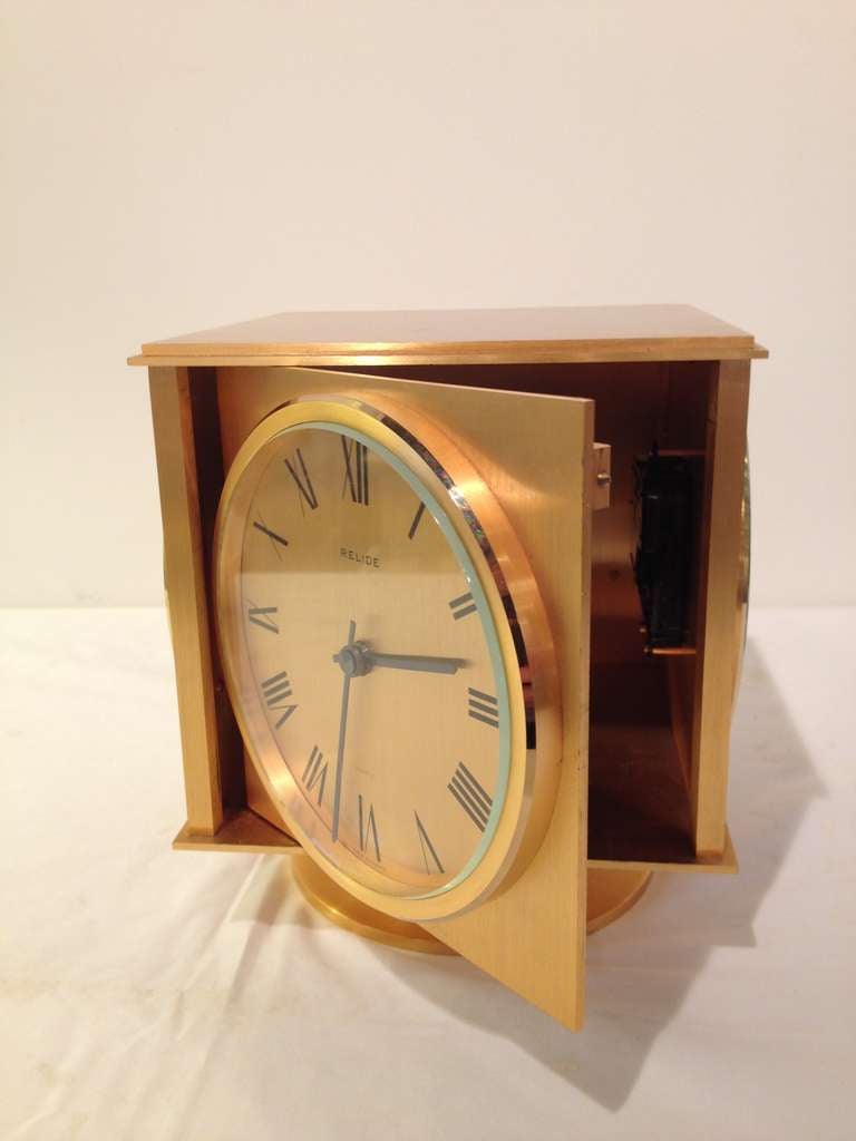 20th Century Relide French Four Time Zone Sided Clock Rare