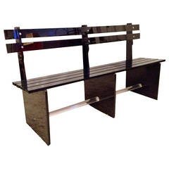 Charles Hollis Jones Black and Clear Lucite Park Bench