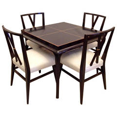 Seltener Tisch und vier X-Stühle von Tommi Parzinger