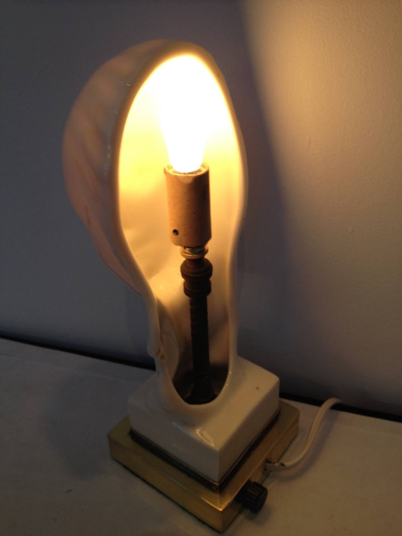 Art Deco Porcelain Lighted Face Lamp 1