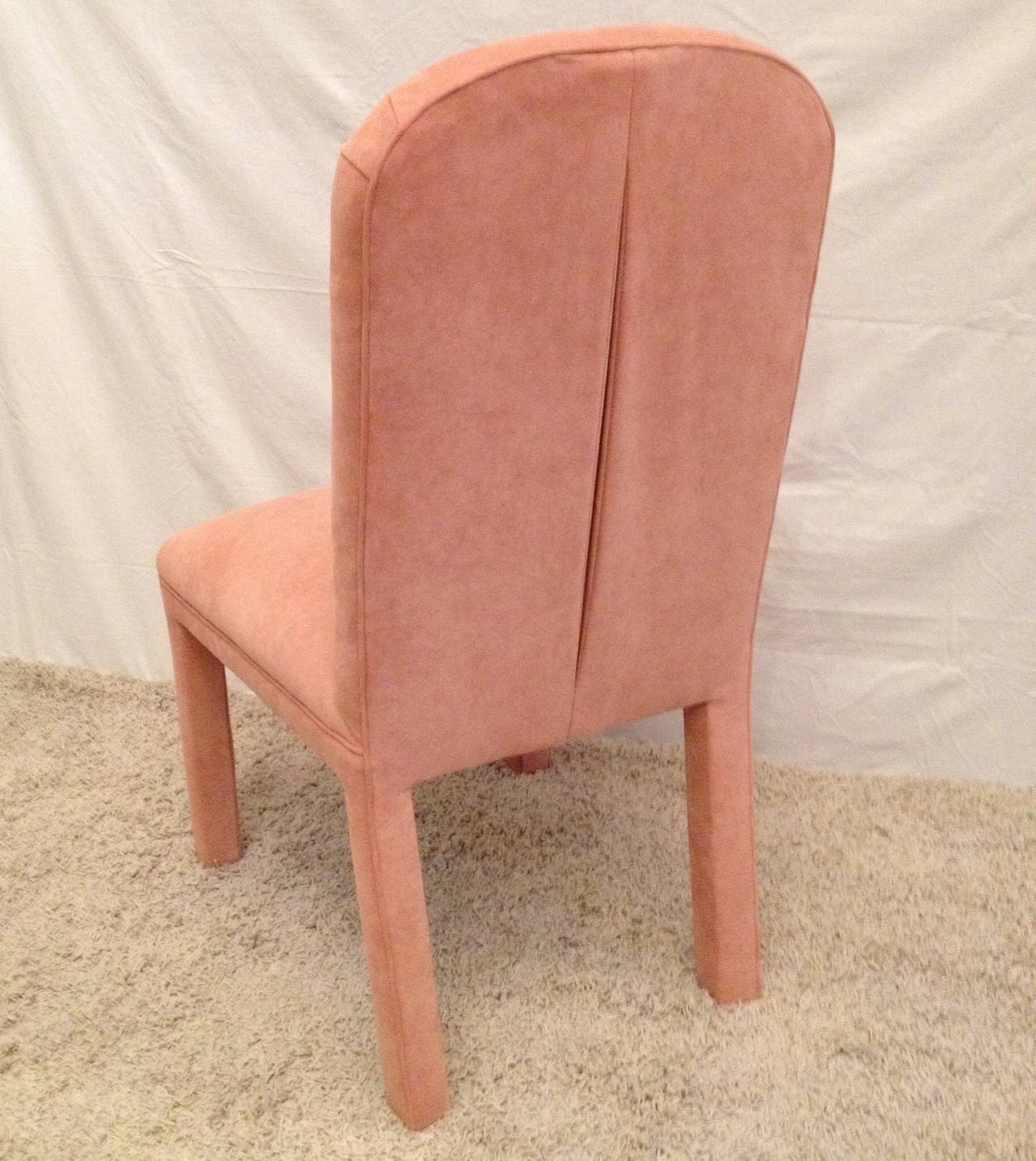 Set of Six Dining Chairs Ultrasuede In Excellent Condition In Westport, CT