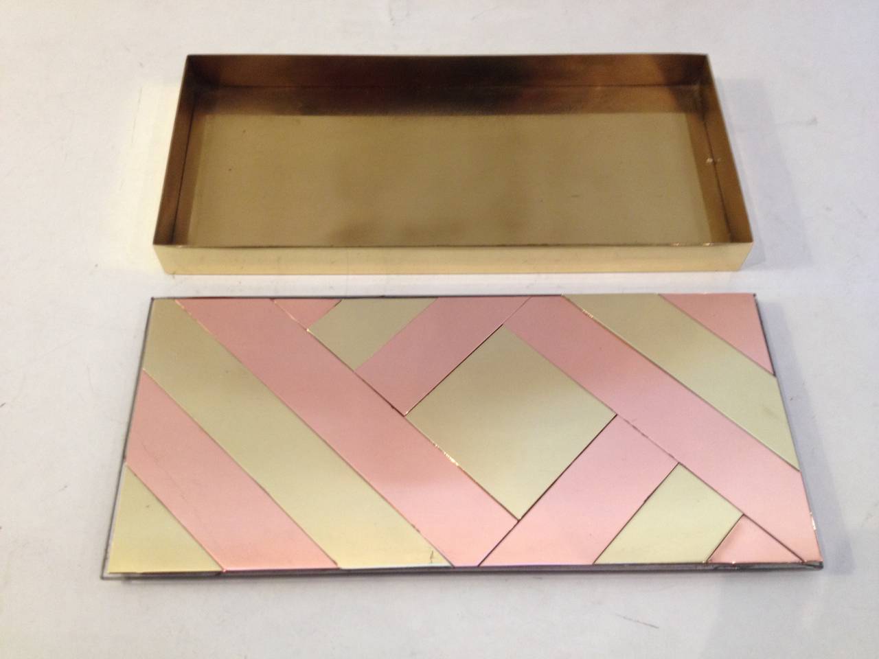 Brass Janetti Mid-Century Geometric Box For Sale