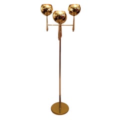 Stilnovo Style Solid Brass Pierced Shade 1950s Standing Lamp