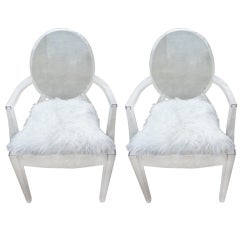 Pair philippe Starck Louis ghost chairs 