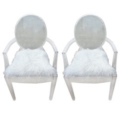 Pair philippe Starck Louis ghost chairs
